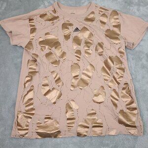 Adidas Shirt Women's Sage & Rose Gold Shirt Sleeve‎ Active Shirt Size Small